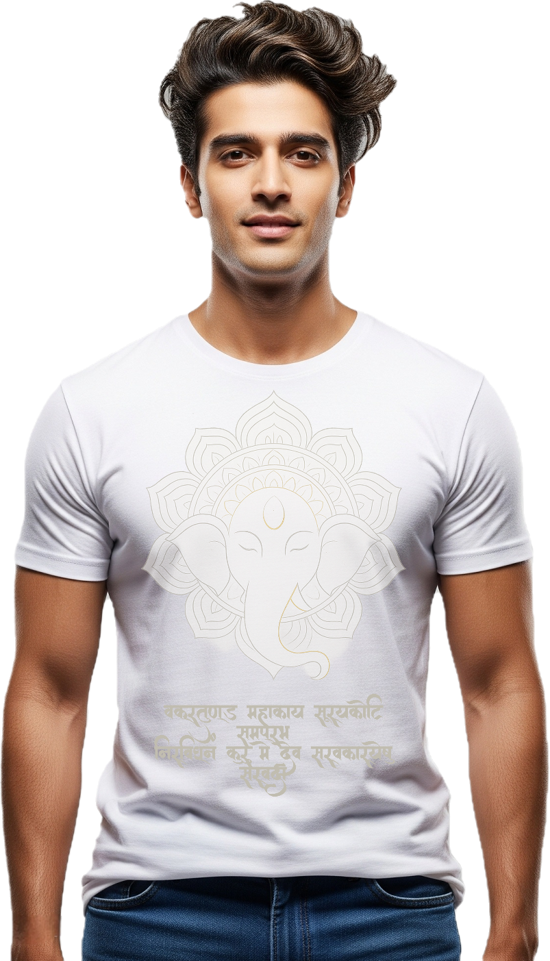 Ganesha – Vakratunda Mahakaya [White]